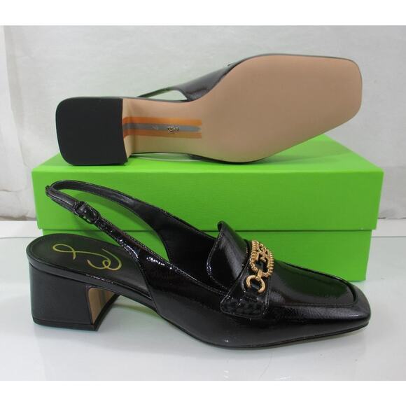 Sam Edelman Teana Slingback Loafers Pumps Heels Black Patent Size 7 - Picture 7 of 7